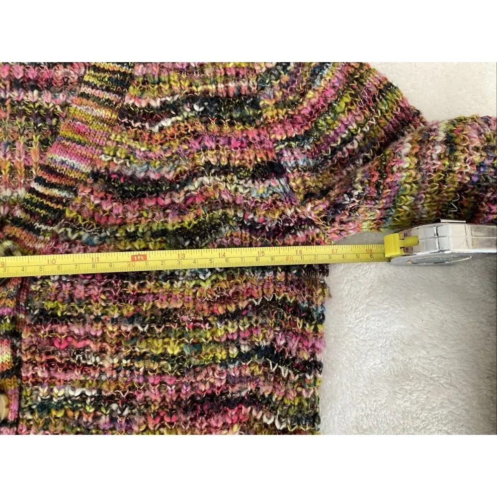 VERONICA BEARD Women Small Space Dye Multi-Color Dorla Wool Cardigan Sweater - Picture 5 of 14